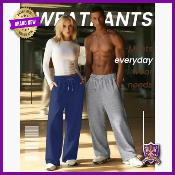 4 Pack Men's Sweatpants Lightweight Athletic Joggers Drawstring Pockets Lounge